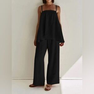Black Linen Pants and Top Set